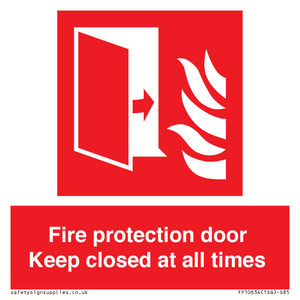 Fire protection door Keep closed at all times